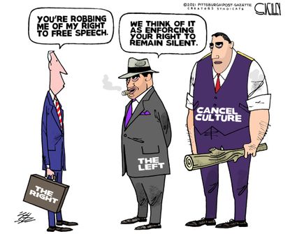 Editorial Cartoon U.S. right left cancel culture
