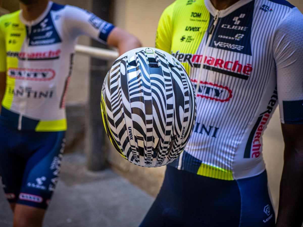 Intermarché-Wanty&#039;s new black-and-white Uvex helmet