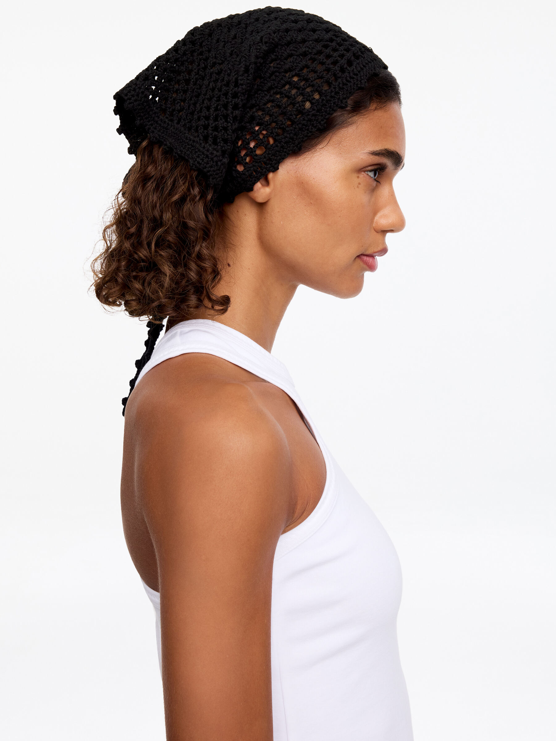 Crochet Headscarf &amp;ndash; Black &amp;ndash; Women &amp;ndash; Arket Gb