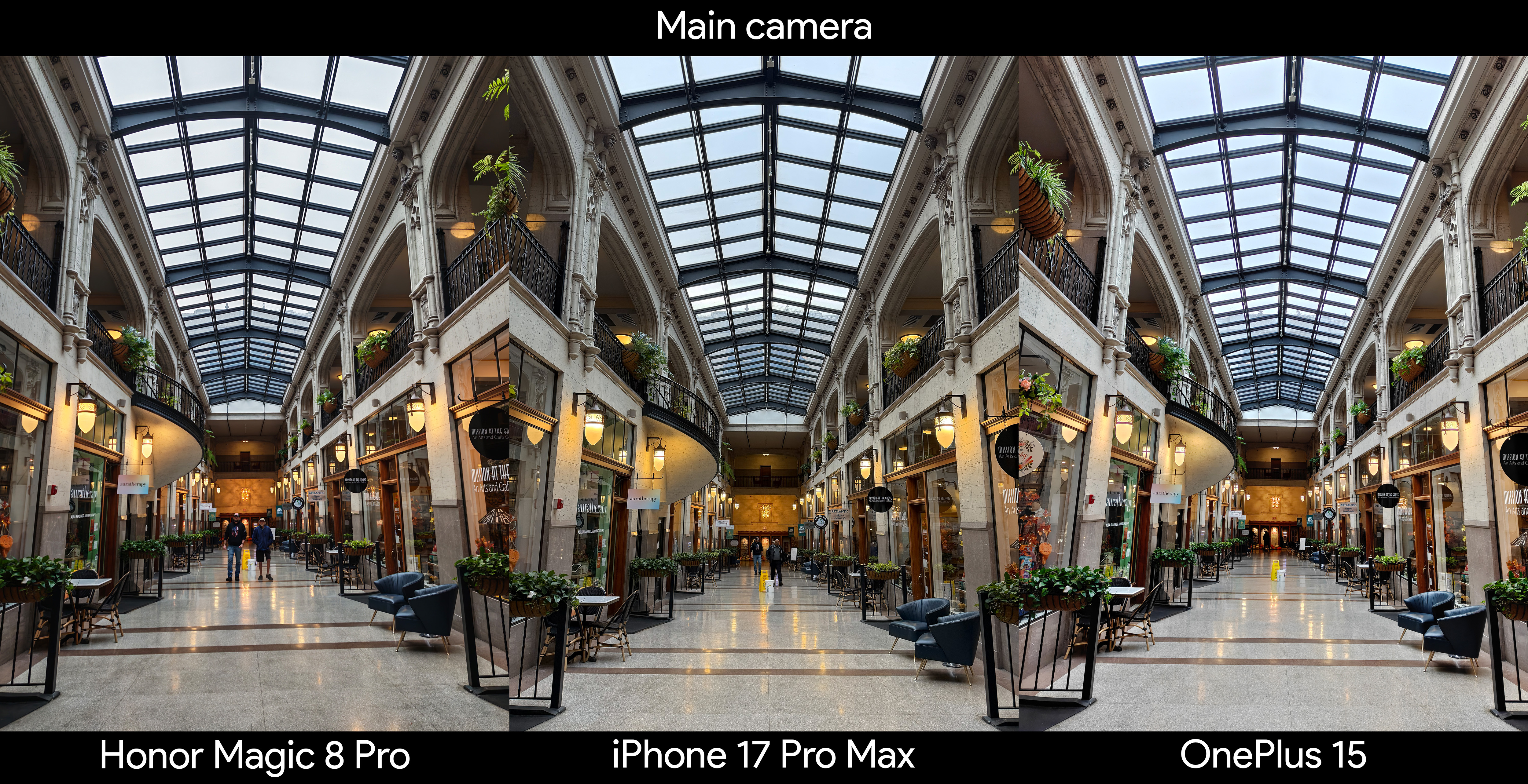 Σύγκριση δειγμάτων κύριας κάμερας μεταξύ των Honor Magic 8 Pro, OnePlus 15 και iPhone 17 Pro Max