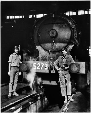 Black-and-white images from the days of steam locomotives