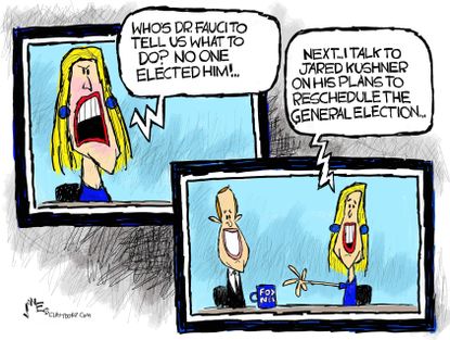 Political Cartoon U.S. Fox news jared kushner fauci