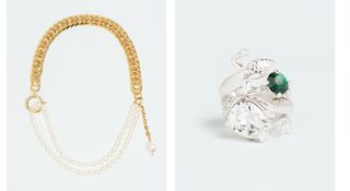 Wouters & Hendrix jeweller pearl necklace and snake ring