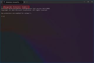 Command Prompt enable BitLocker