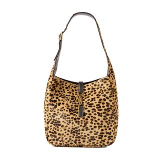 Le 5 À 7 Embellished Leather-Trimmed Leopard-Print Pony-Hair Shoulder Bag