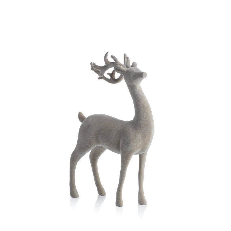 The Holiday Aisle&amp;reg; Flocked Standing Deer Figurine | Wayfair