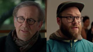Steven Spielberg and Seth Rogen