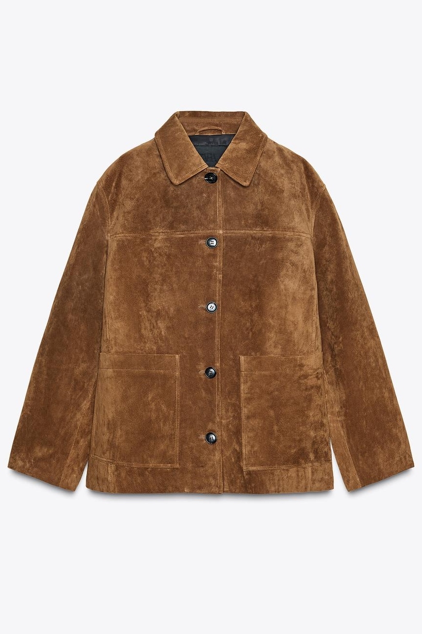 Zara, Suede Leather Jacket ZW Collection Limited Edition