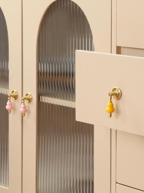 Unique Vintage Brass Ceramic Knobs