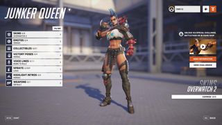 Overwatch 2 Junker Queen on hero gallery screen