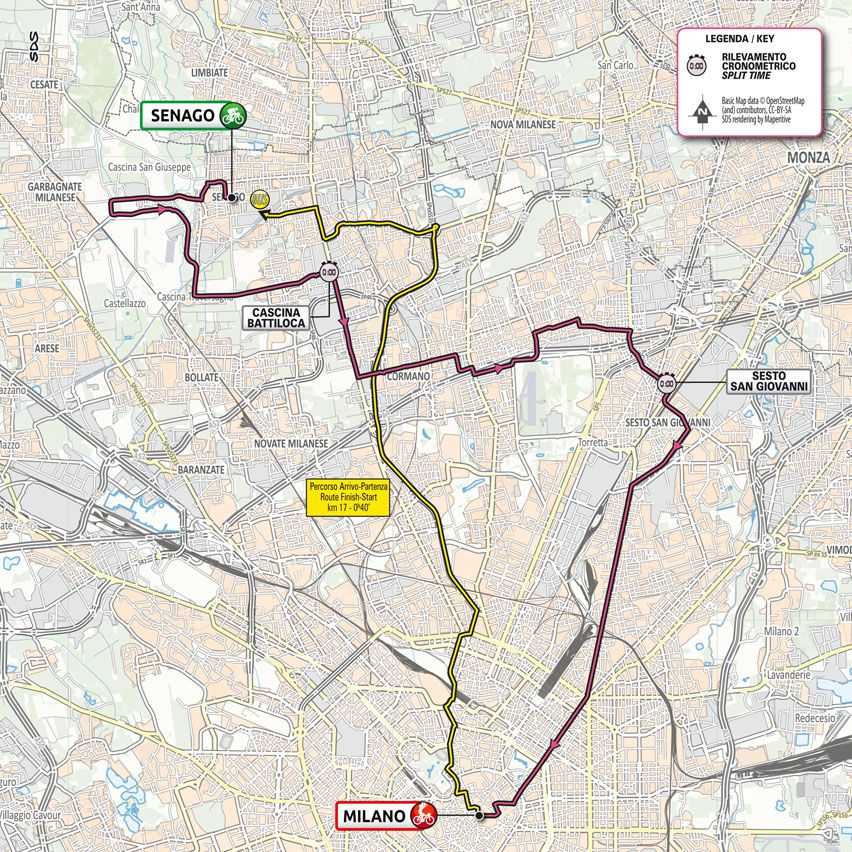 Stage 21 map 2021 Giro d'Italia 30.3km