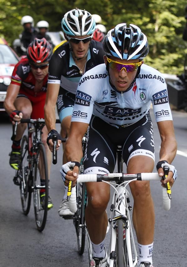 Alberto Contador attacked the Col du Telegraphe and pulled away the favourites