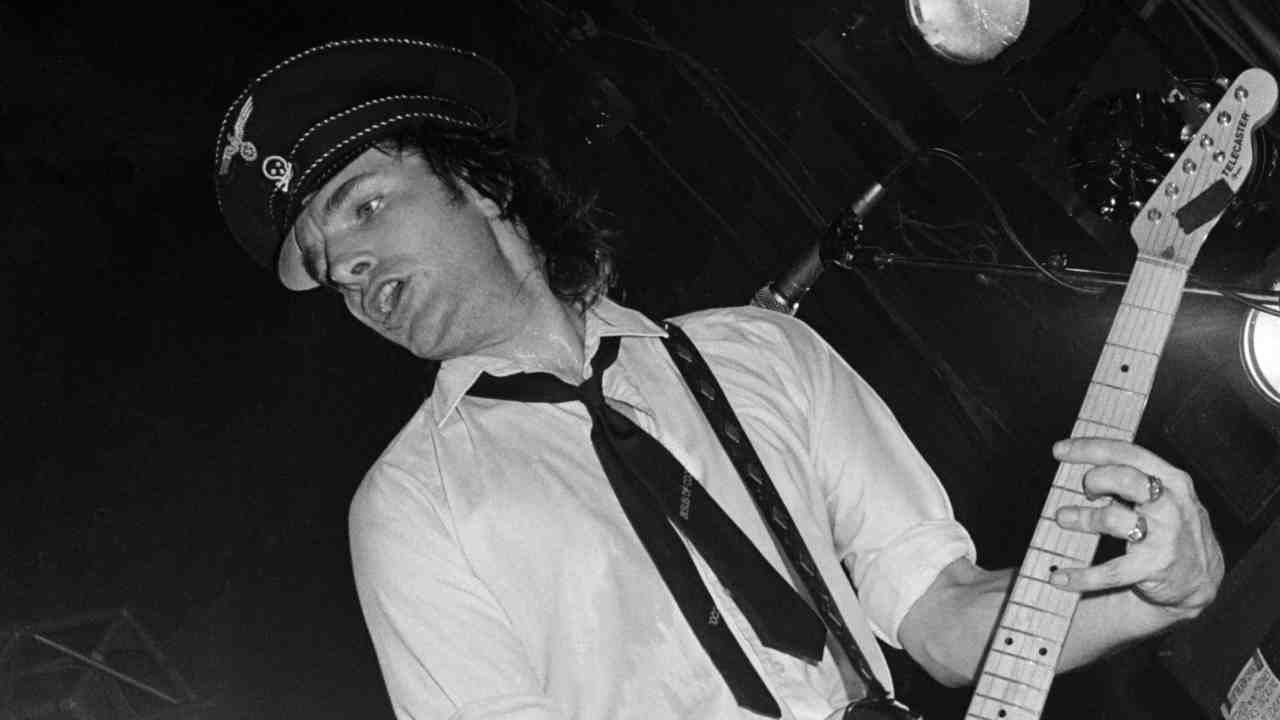 Lords Of The New Church guitarist Brian James performing onstage in 1984