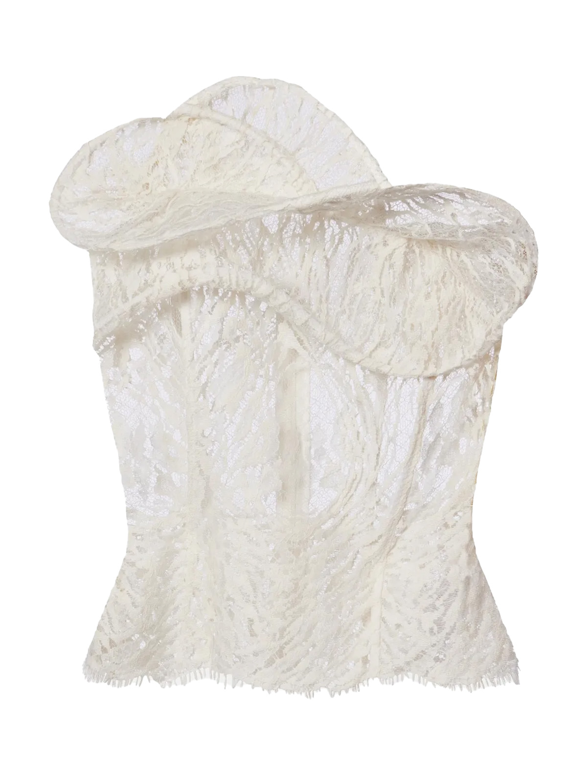 Cotton-Blend Lace Top in White - Magda Butrym