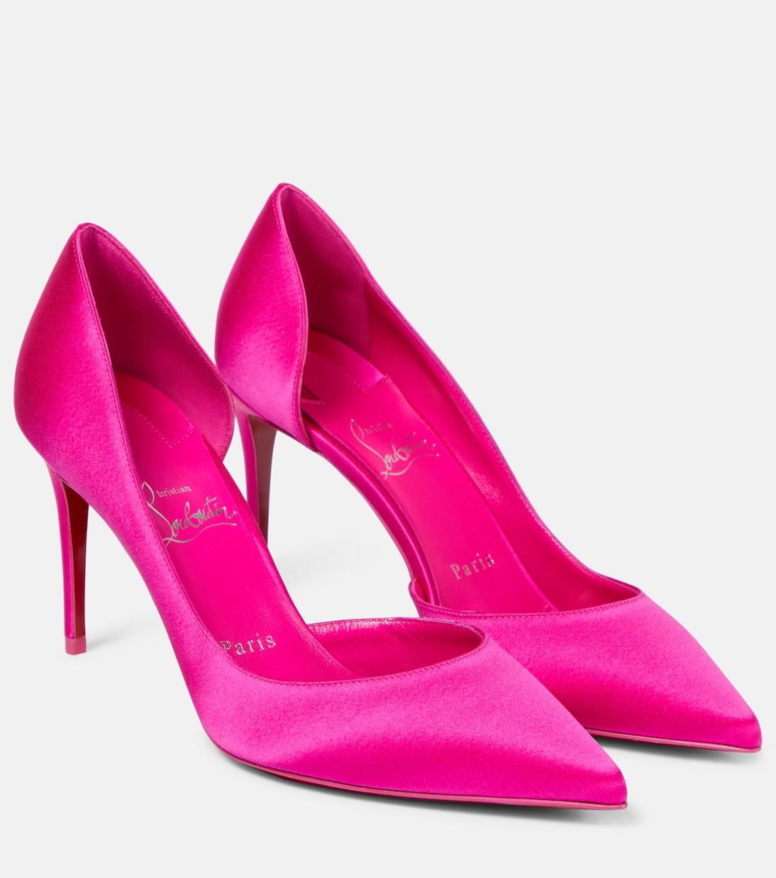 Iriza 85 Silk Satin Pumps in Pink - Christian Louboutin