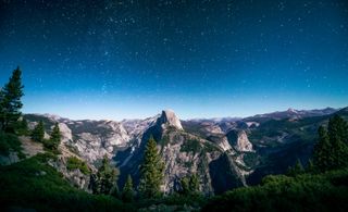 Glacier point with Milky way, Yosemite National Park with half dome, California, USA, Californi