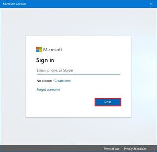 Windows 10 Microsoft account sign in