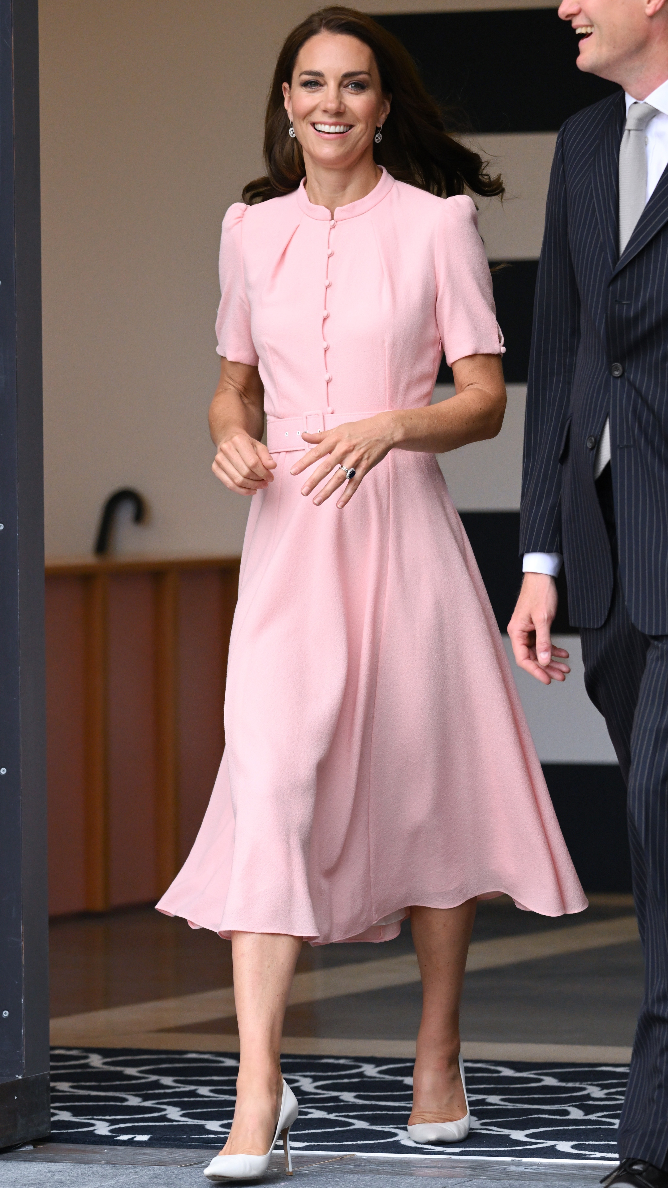 Catherine, Princess of Wales departs after officially opening the Young V&amp;amp;A at V&amp;amp;A Museum Of Childhood on June 28, 2023