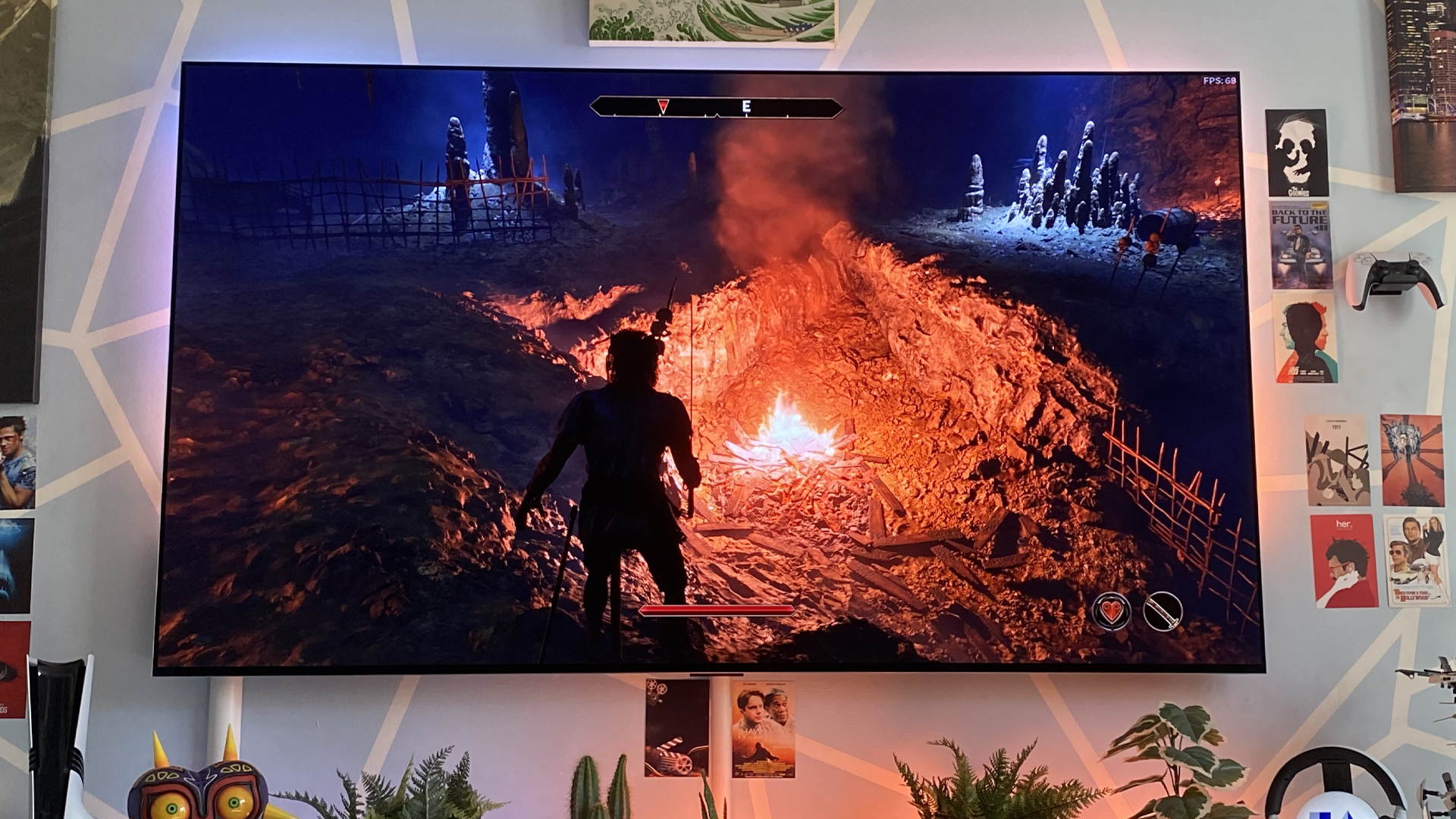 Philips Hue Play HDMI Sync Box 8K with image from The Elder Scrolls IV: Oblivion onscreen