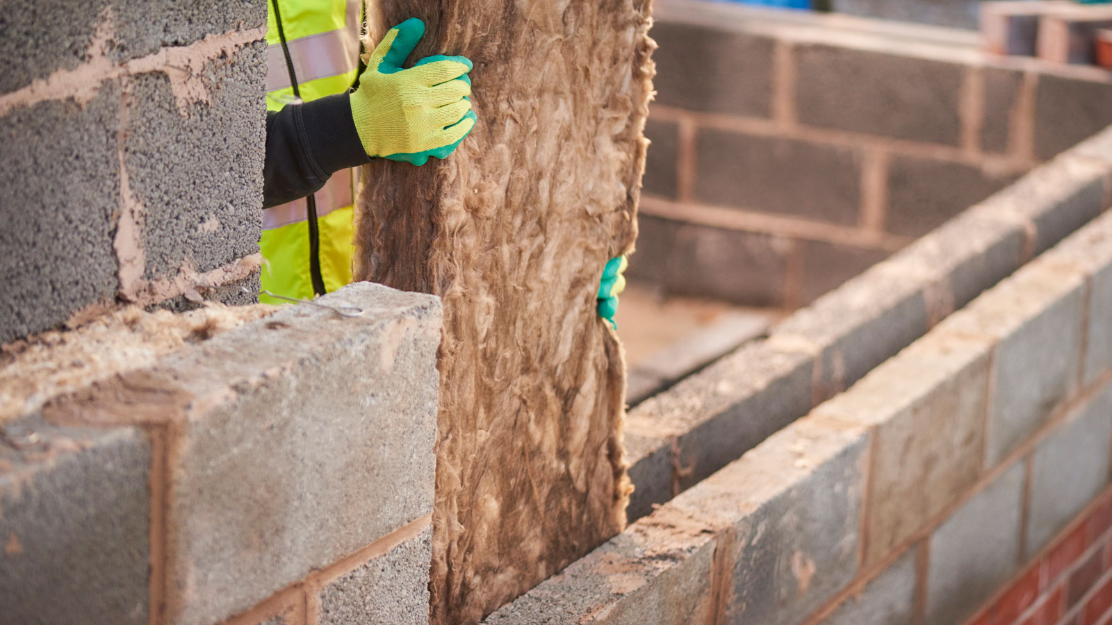 builder installed slab of cavity wall insulation