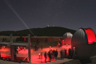 A star party at the Frank N. Bash Visitors Center at McDonald Observatory.