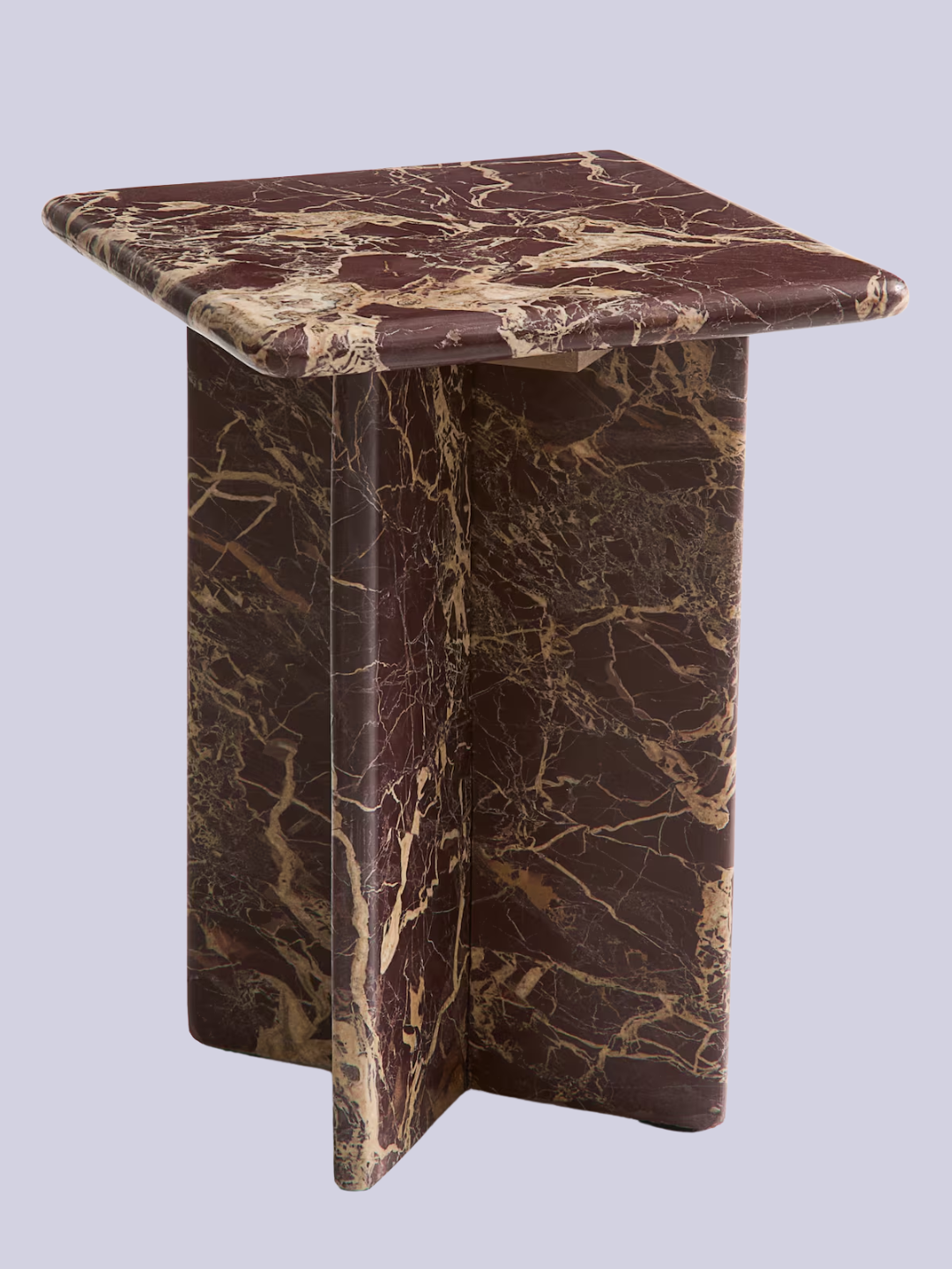A burgundy marble side table from H&amp;amp;M