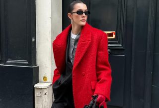 a photo of a woman showing colors that go with red