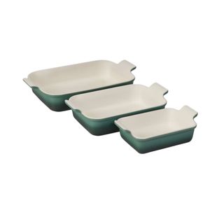 The Heritage Rectangular Baking Dishes in green