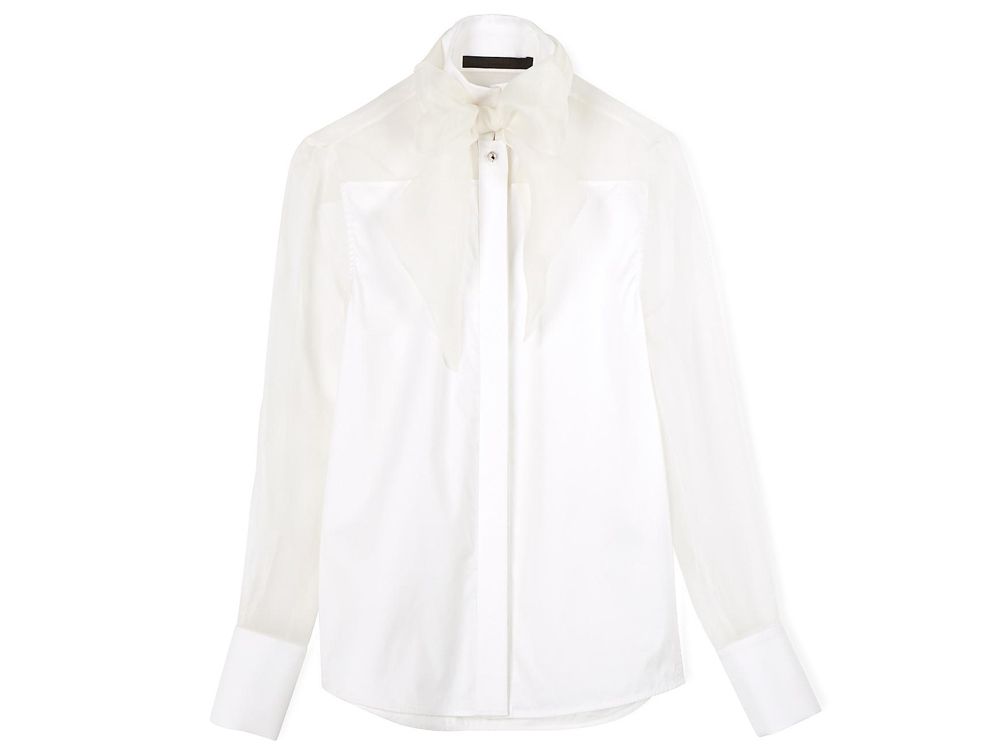 Karl Lagerfeld Reka Organza Bow Tie Neck Shirt 