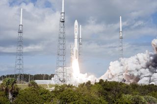 A United Launch Alliance (ULA) Atlas 5 rocket carrying NASA's Mars Science Laboratory (MSL)