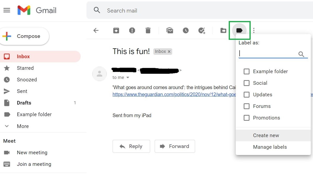 Шаг 8: Как создавать папки в Gmail