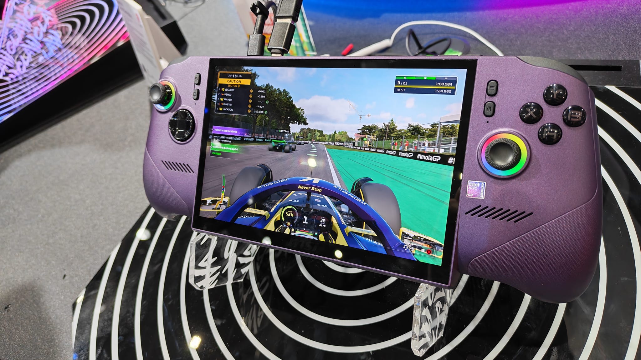 The MSI Claw 8 EX AI+ playing F1 25