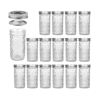 Set of 15 clear mason jars