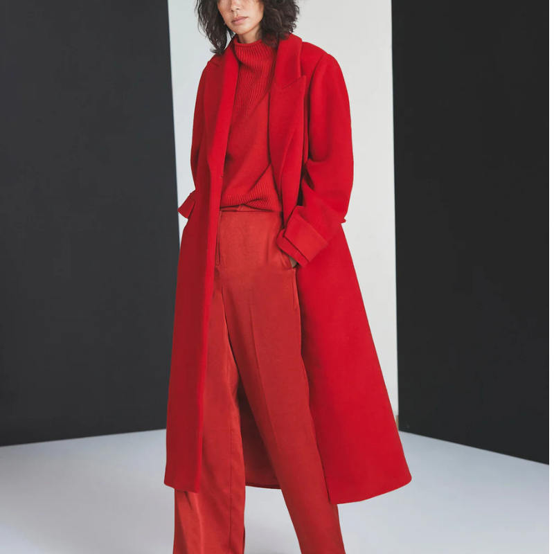 Mint Velvet, Cappotto Maxi in Lana Rossa