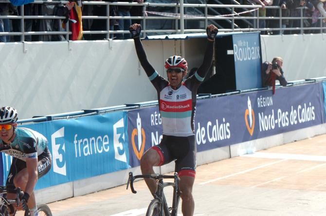Fabian Cancellara (RadioShack Leopard) wins Paris-Roubaix