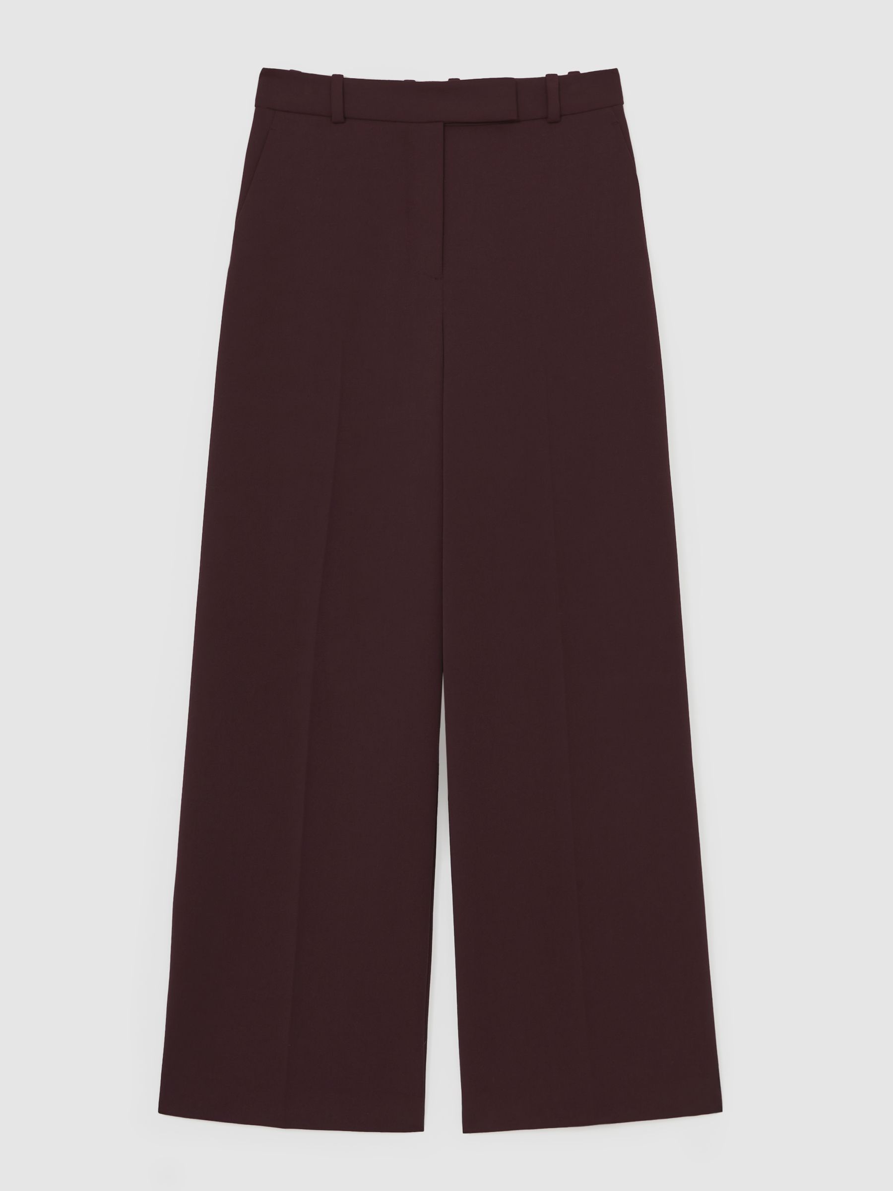 Wide-Leg Suit Trousers in Berry