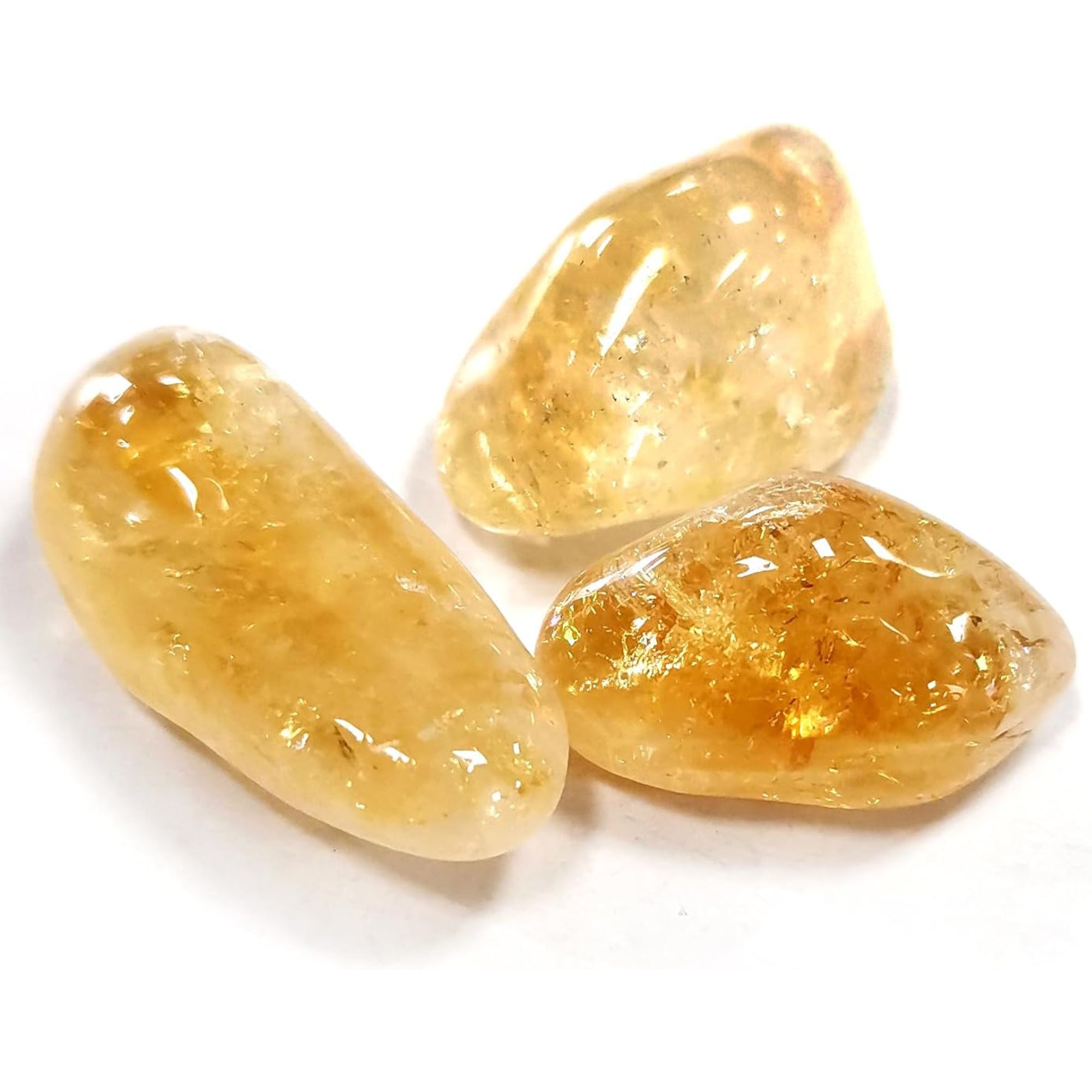 Three Citrine crystals