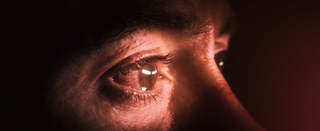 Robert Downey Jr eye close up in Avengers 2012