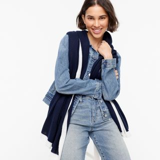 J. Crew Tipped oversized cashmere wrap