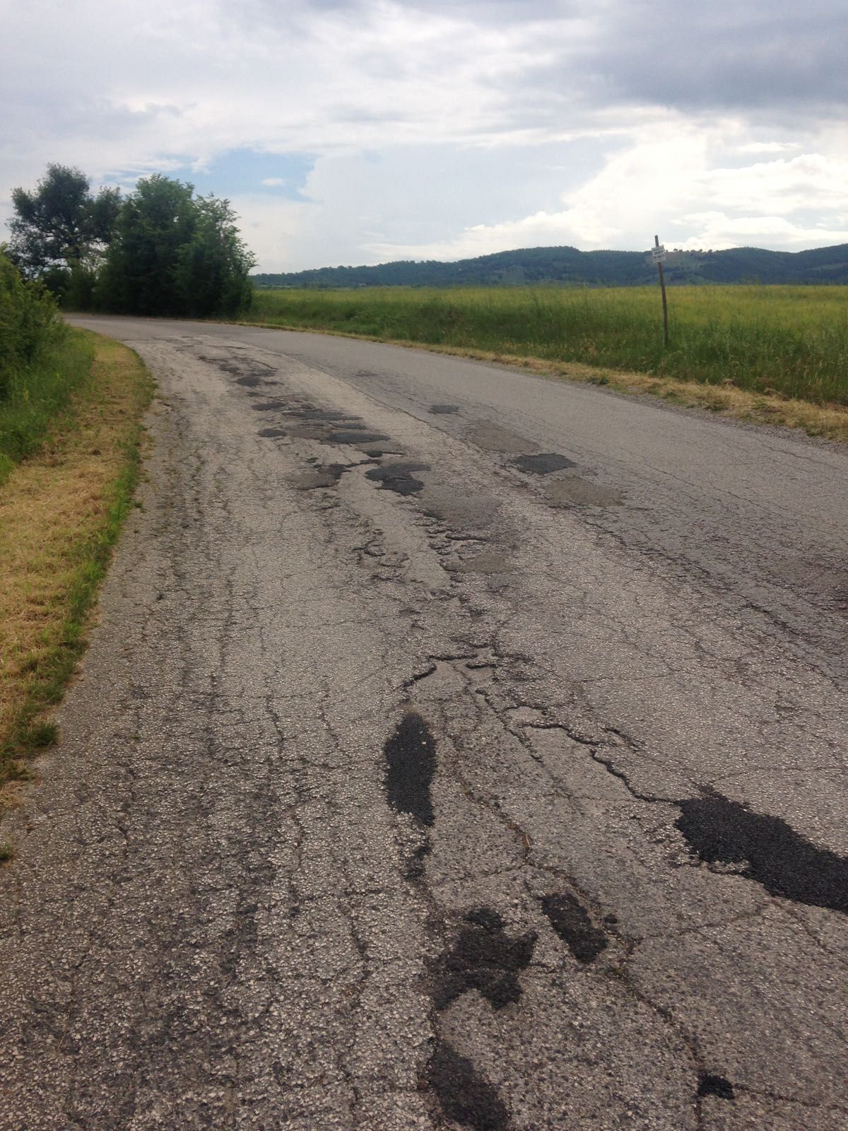 There are several patches of bad road during the time trial