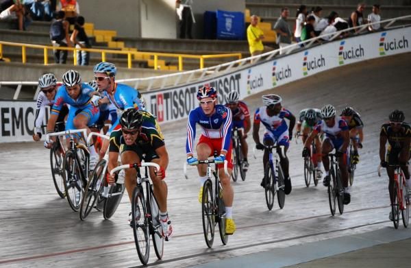 Action in the men's madison