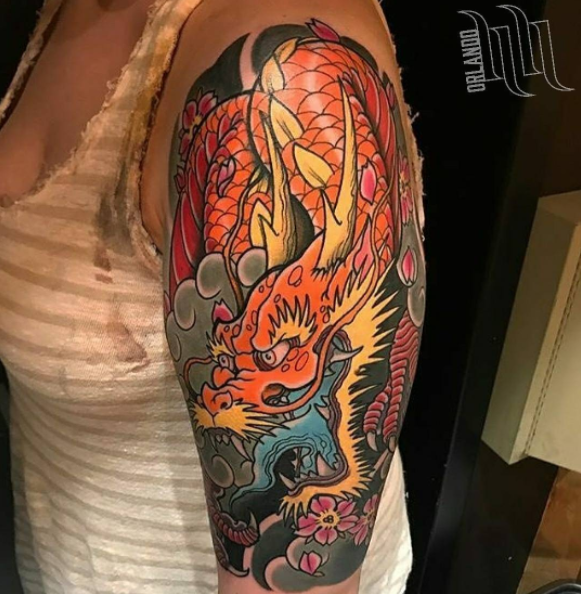 Oriental dragon tattoo
