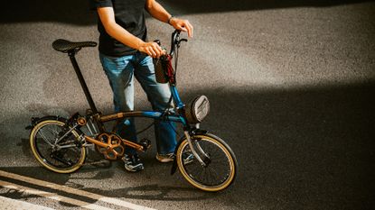 Detail shot of Brompton 1975 Edition bicycle