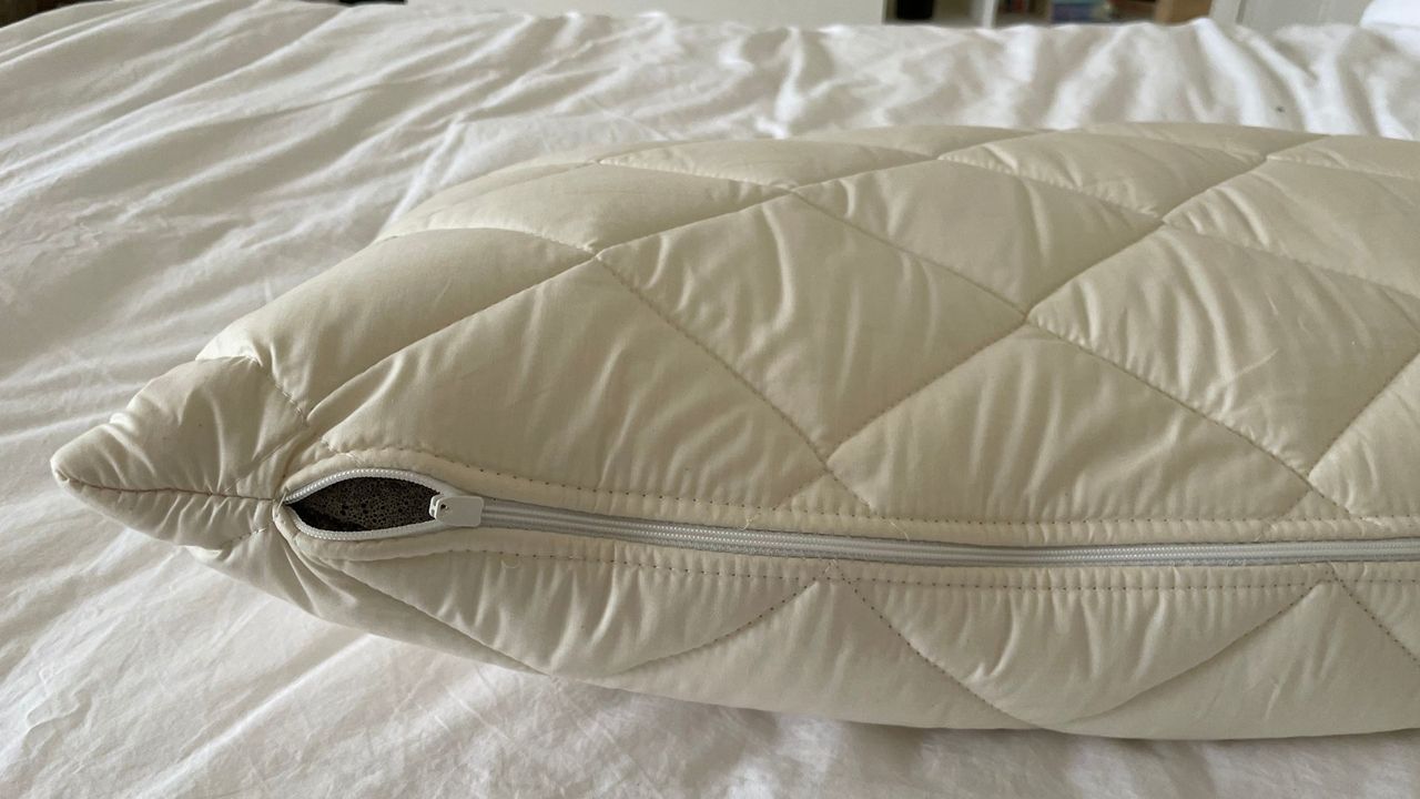Woolroom Natural Latex Washable Wool Pillow zip