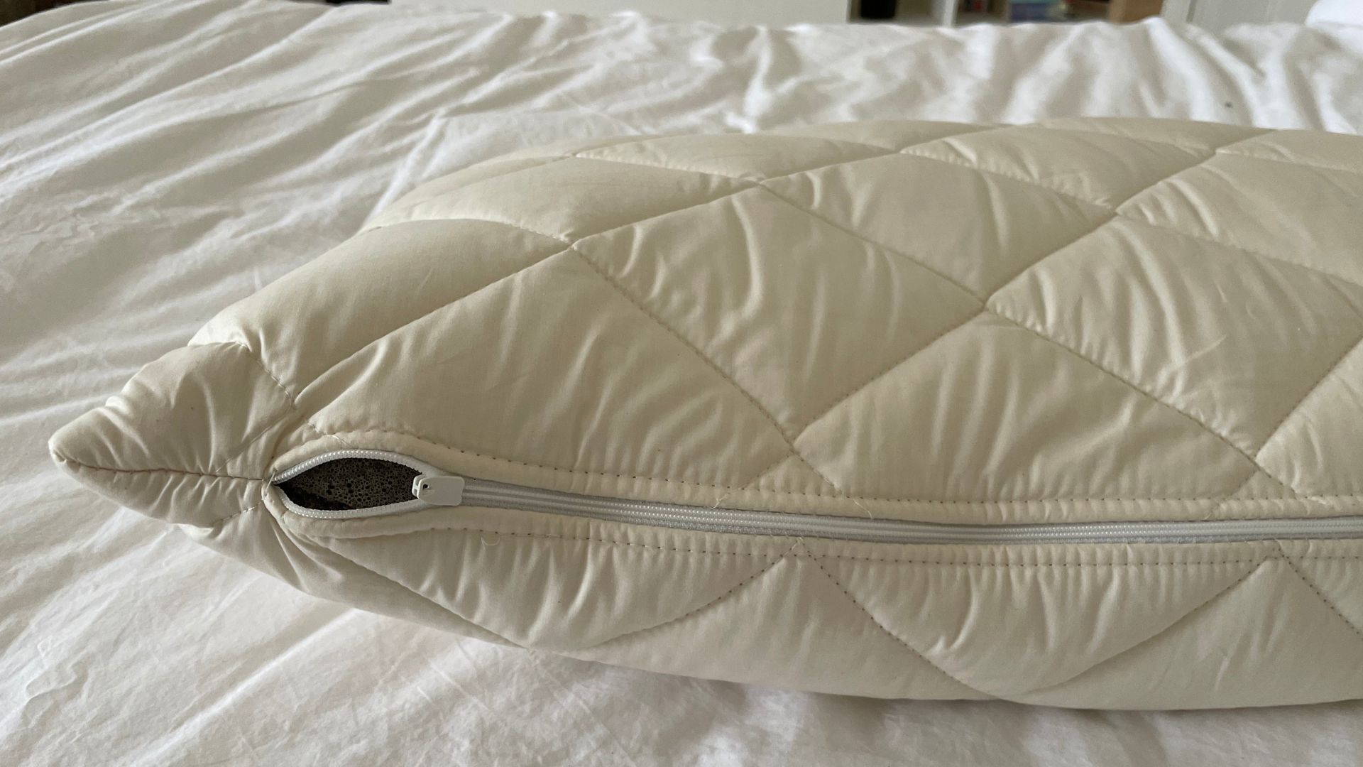 Woolroom Natural Latex Washable Wool Pillow  zip