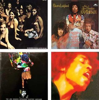 The UK, Australian, US and French covers of Electric Ladyland