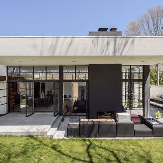 lounge with black grey chairs