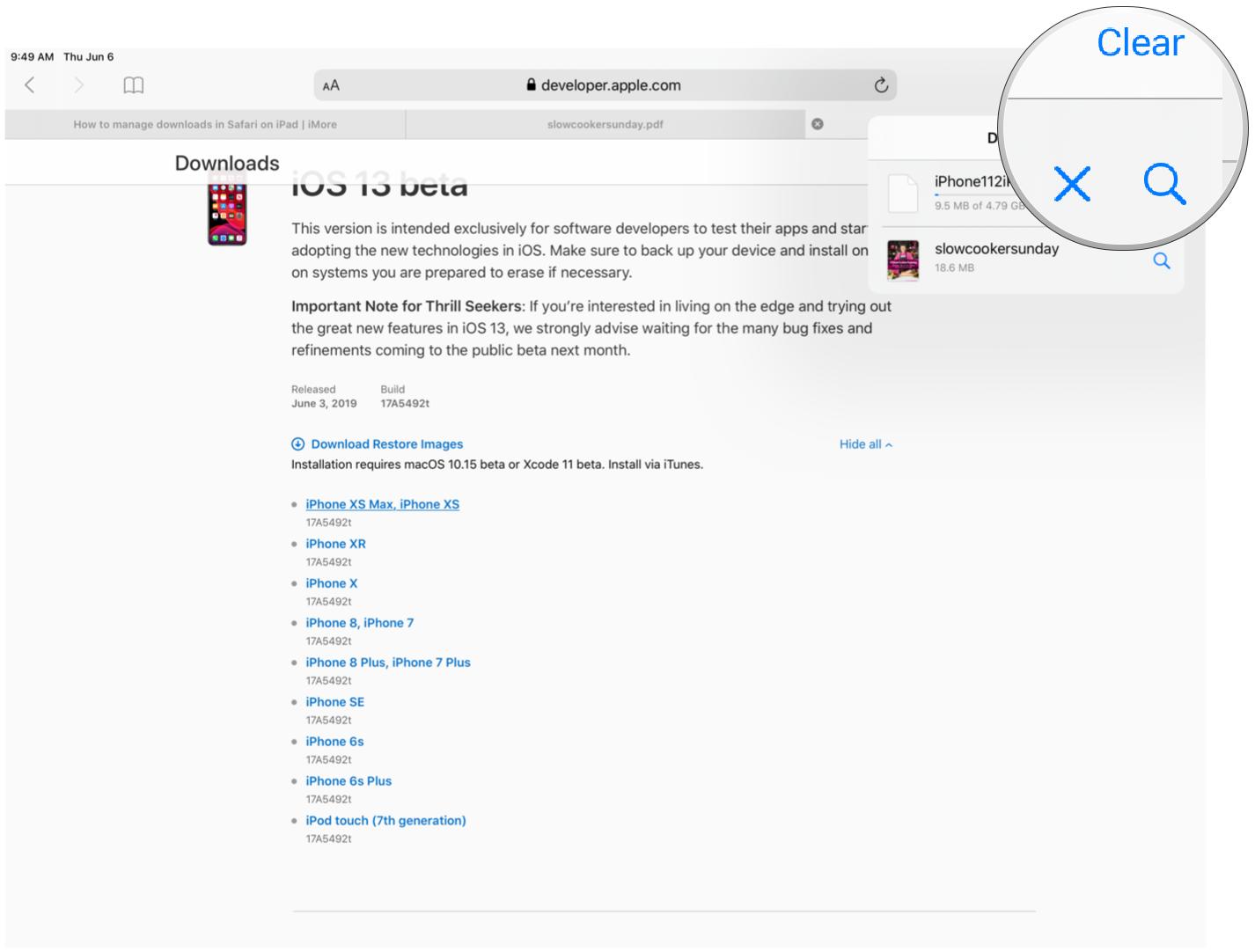 how to view downloads from safari on ipad