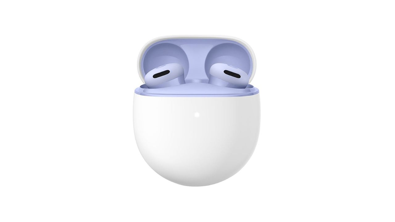 Leaked Pixel Buds 2a case and buds in iris color