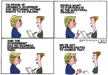 Political Cartoon U.S. Hillary Clinton Superdelegates